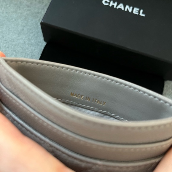 CHANEL Boy Card Case Wallet grey caviar leather - Picture 9 of 12